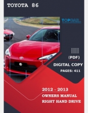 TOYOTA 86 2012-2013 OWNERS MANUAL
